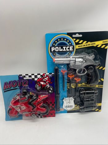 Lot de 2 jouets garçon Moto et kit policier Neuf   Neuf jamais ouvert