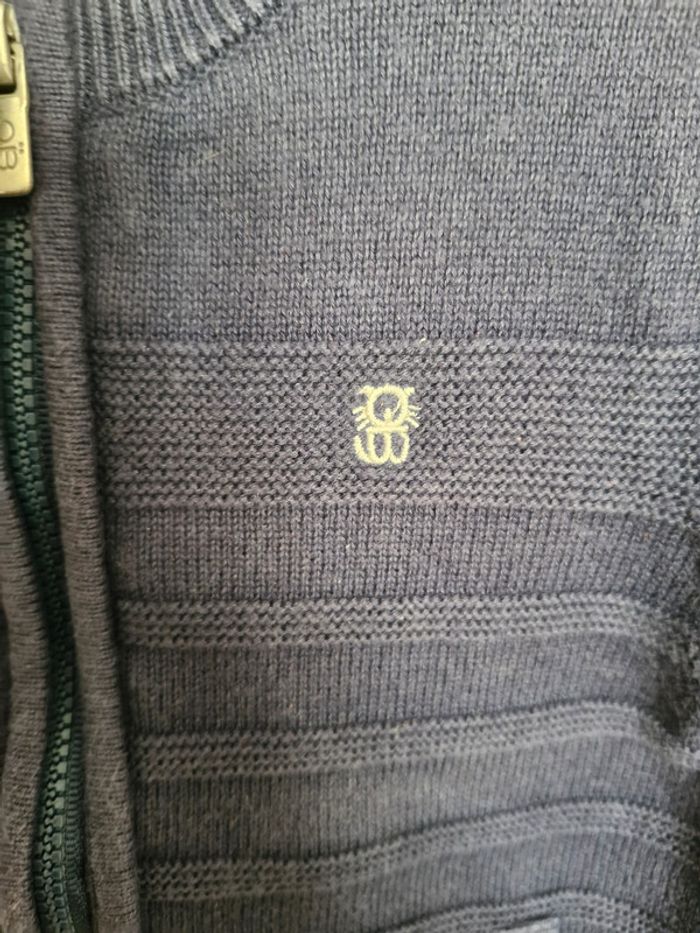 Gilet zippé bébé garçon 12 mois Obaïbi bleu marine - photo numéro 3