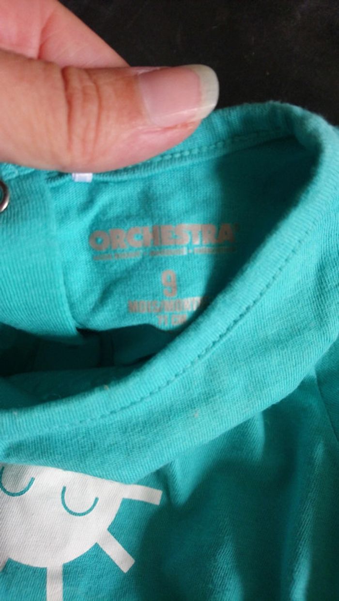 Pyjamas 2 pièces turquoise 9 mois - photo numéro 4