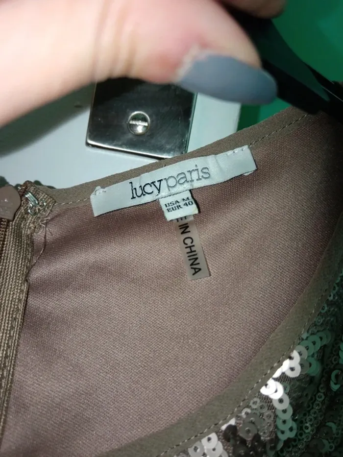 Robe à paillettes beige marron Taille 40 - photo numéro 2
