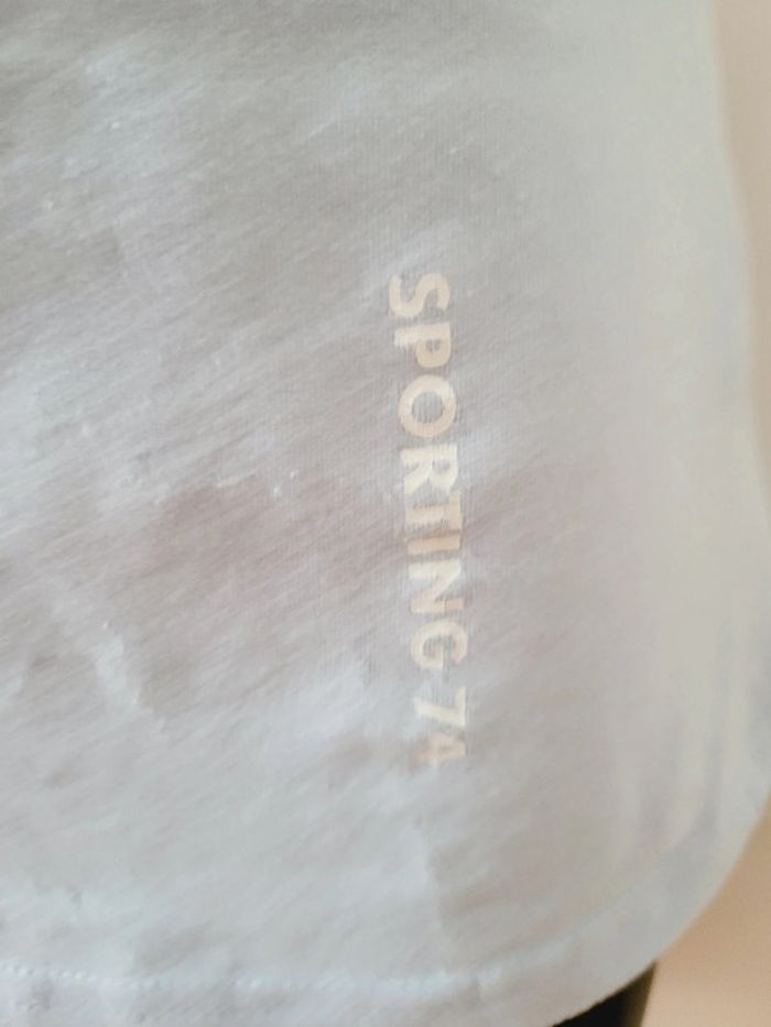 Haut Top tee shirt débardeur bleu ciel pastel blanc Mim taille XS 34 en 100% coton coquette - photo numéro 8