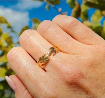 Bague épi de blé plaqué or taille 52 cadeau femme