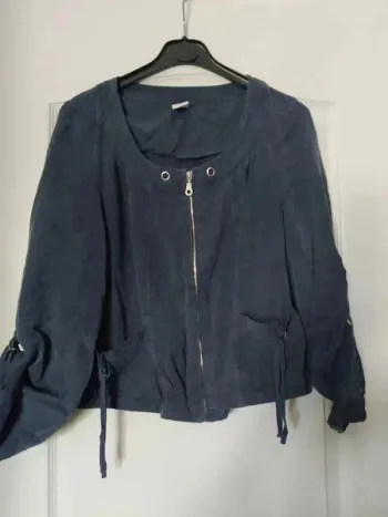 Veste bleu satiné Jacqueline Riu taille 38