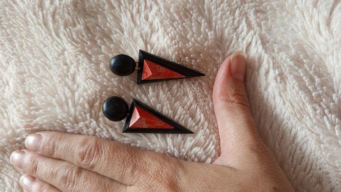 Boucles d'oreilles triangle vintage - photo numéro 7