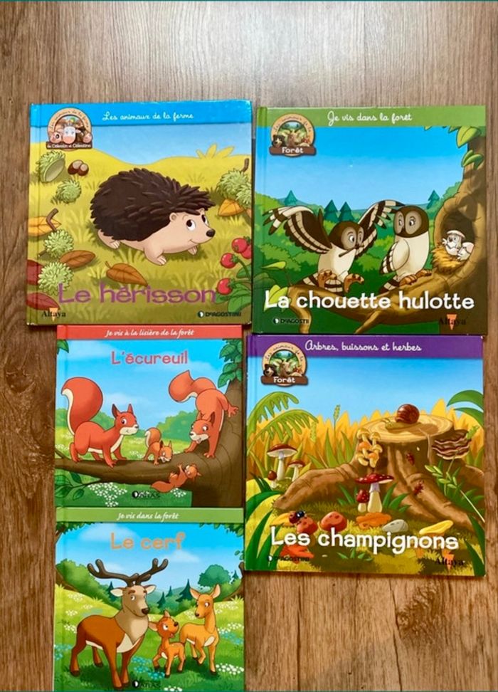 Lot de 5 livres les animaux de la forêt