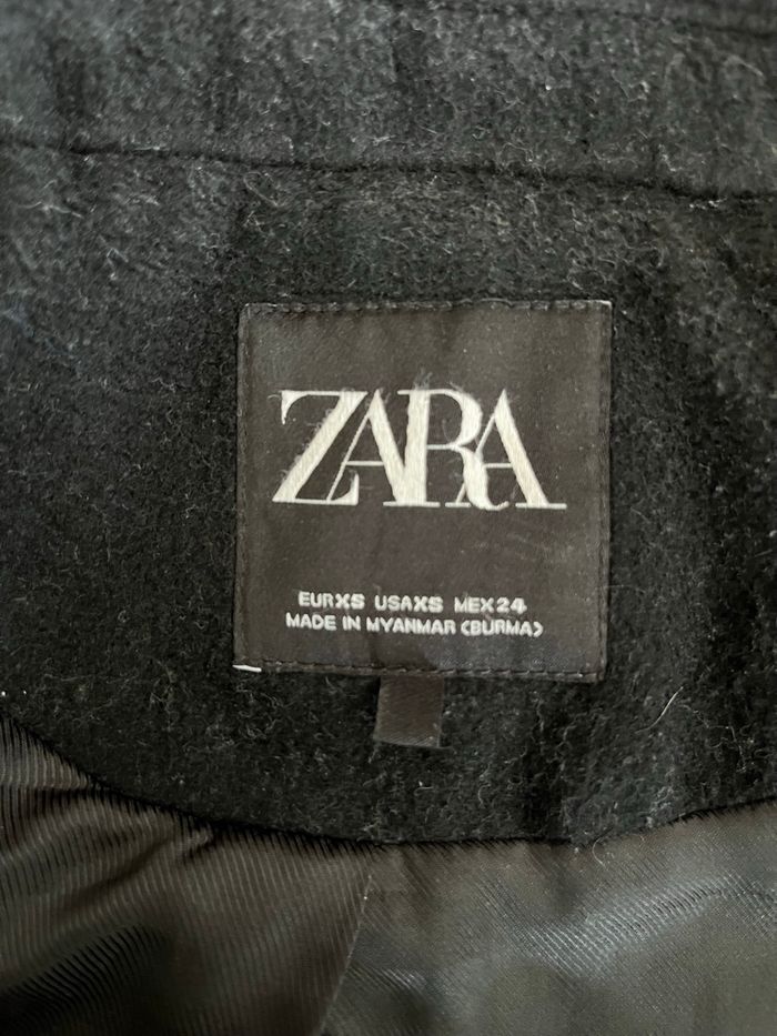 Manteau ZARA noir taille XS (57 % de laine) en TBEG - photo numéro 9
