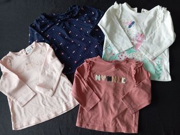 Lot manches longues fille 12 mois