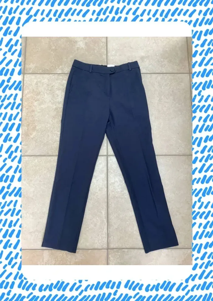 Pantalon ajusté tailleur marine Camaïeu S 36