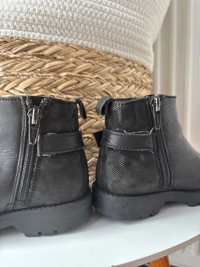 Bottines en cuir noir Gémo - photo numéro 4