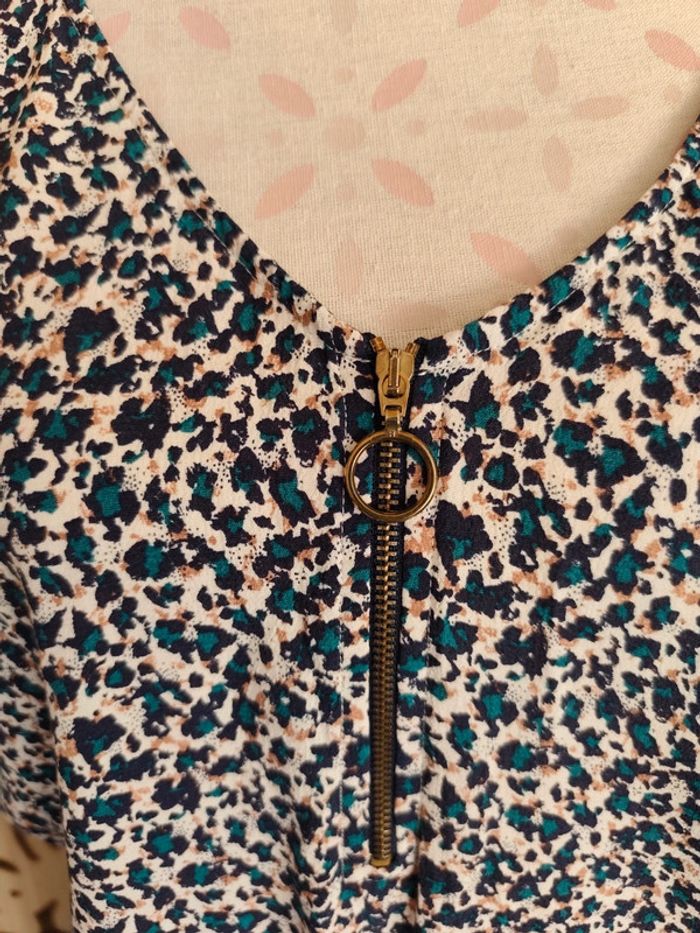 Robe fluide imprimée col V bande élastique Promod - photo numéro 9
