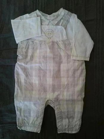 Ensemble salopette + t-shirt 6 mois garçon Brioche