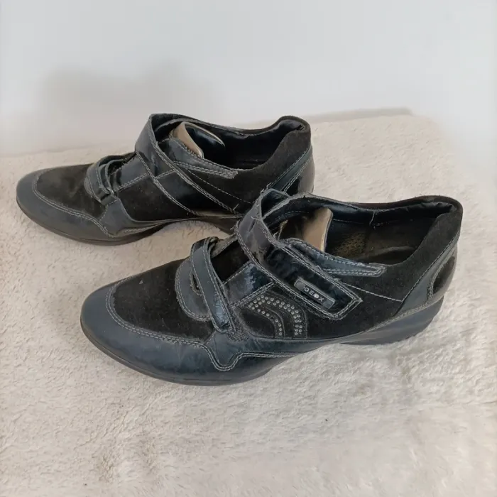 basket talons haut noires fantaisie geox cuir synthétique 38 - photo numéro 5