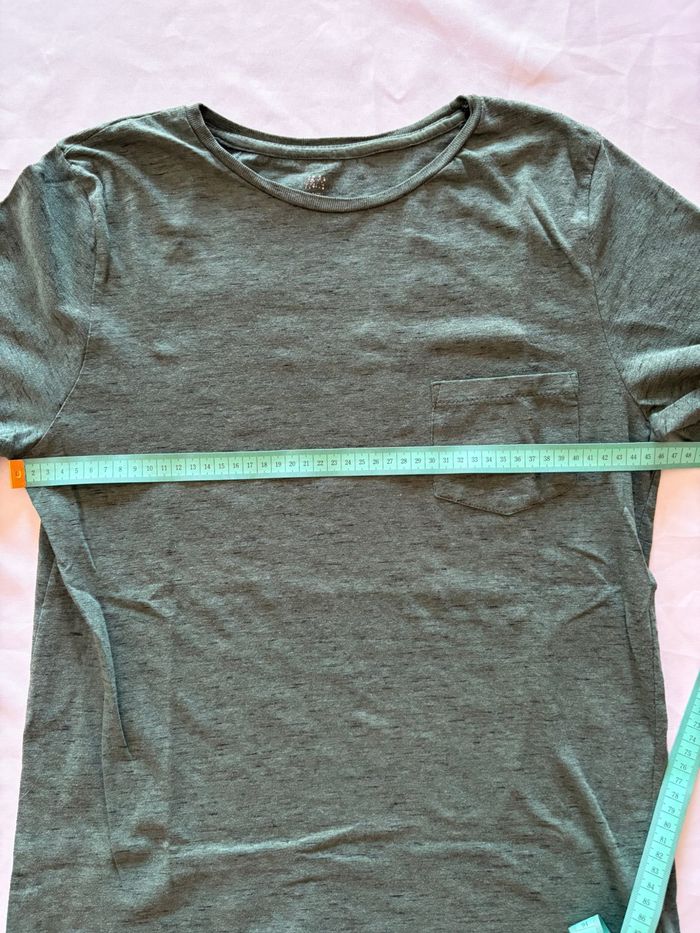 T-shirt uni vert foncé/kaki - H&M Basic - 16 ans/176 cm - photo numéro 7