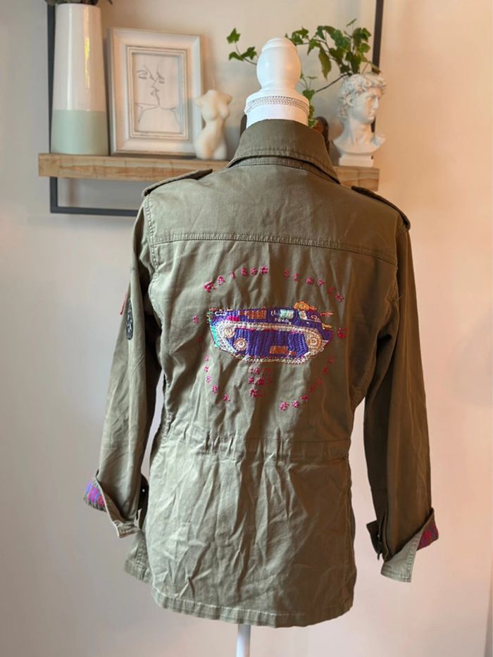 Veste kaki patch brodés Maison Scotch T38 - photo numéro 5