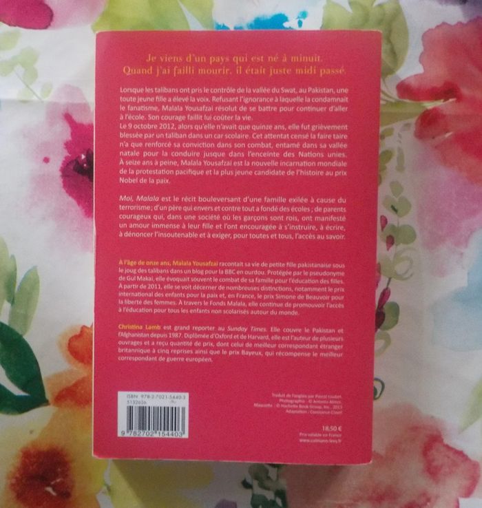 Moi, Malala par Malala Yousafzai Ed. Calmann-Lévy - photo numéro 2