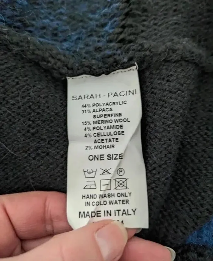 Pull en alpaga laine - Sarah Pacini - taille unique - photo numéro 6