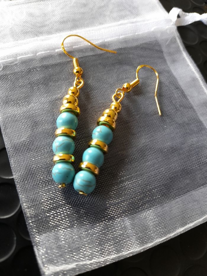 Boucles d'oreilles Turquoise - photo numéro 4