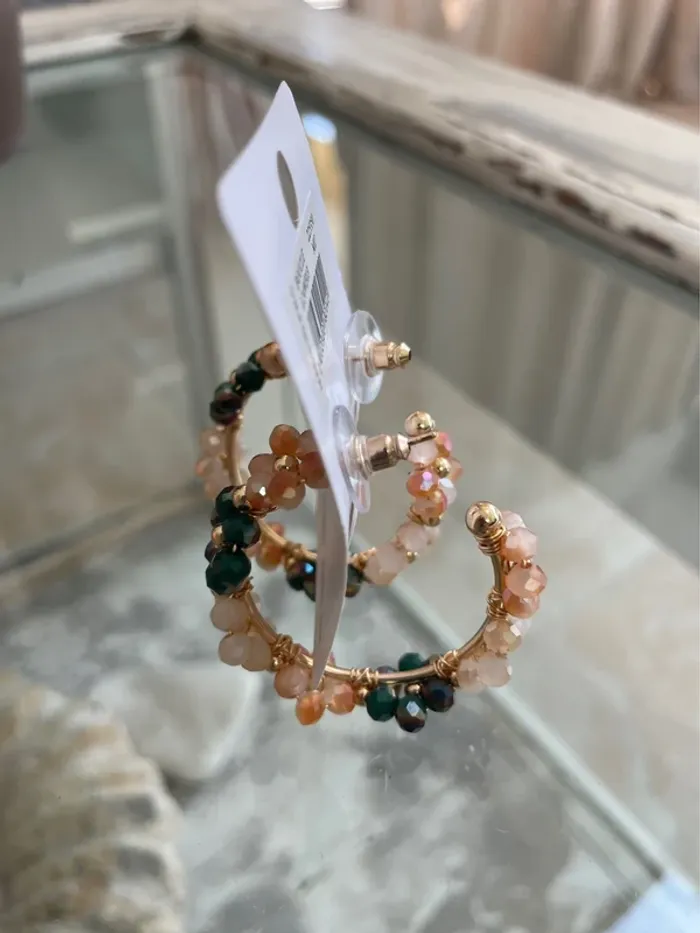 Créoles bohème fleurs perles multicolores - photo numéro 7