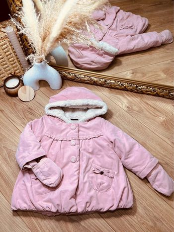 Taille 12 mois manteau fille Sergent Major vieux rose 🎀