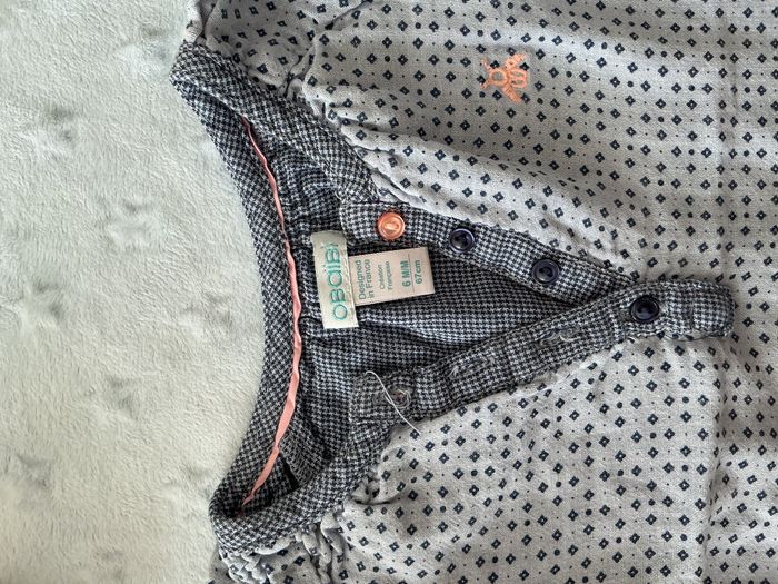 blouse manches longues bleu motifs marine 6 mois obaibi - photo numéro 6