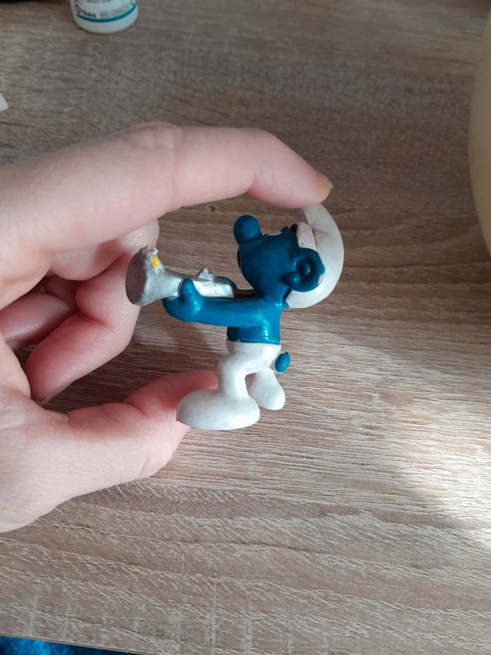 Magnifique figurine vintage stroumpf chasseur schleich - photo numéro 3