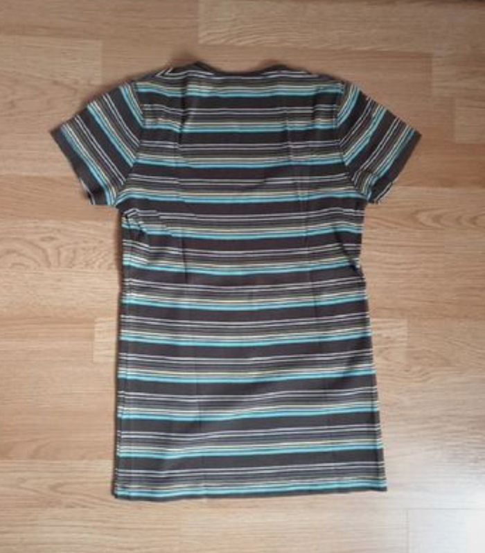 Haut " Esprit" marron blanc turquoise et jaune T.M (38) - photo numéro 7