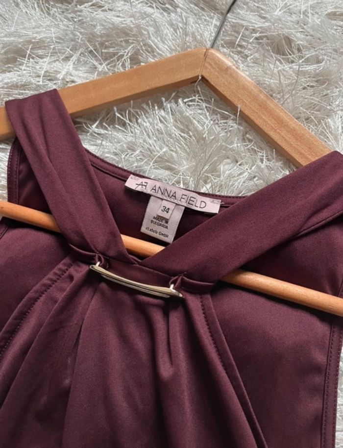 Haut neuf élégant bordeaux détail doré 34