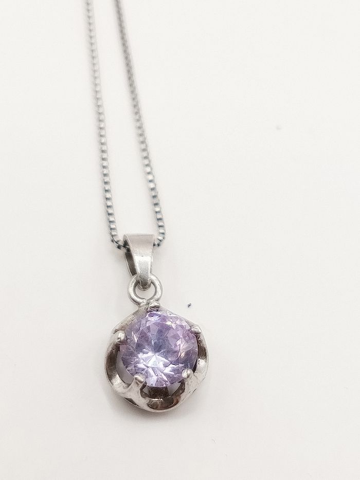 Collana argento 925 ametista o zircone lilla - photo numéro 3