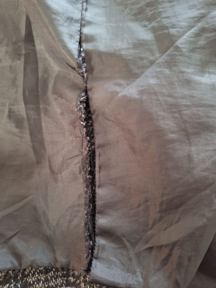 Manteau zippé bleu marine et gris à carreaux grande taille - photo numéro 8