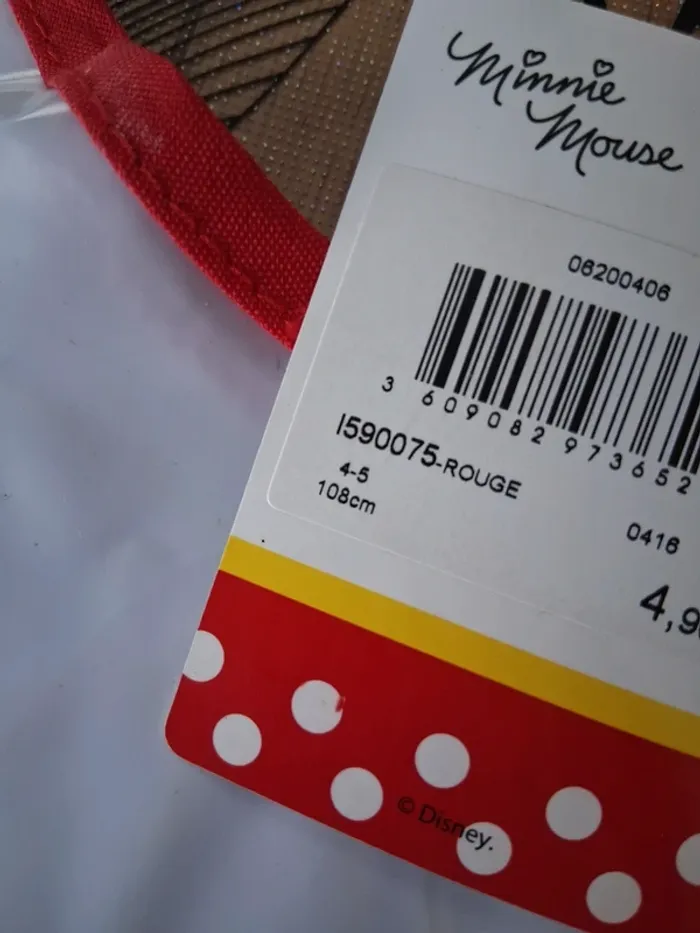 Blouse plastique minnie neuve 4 5 ans - photo numéro 5