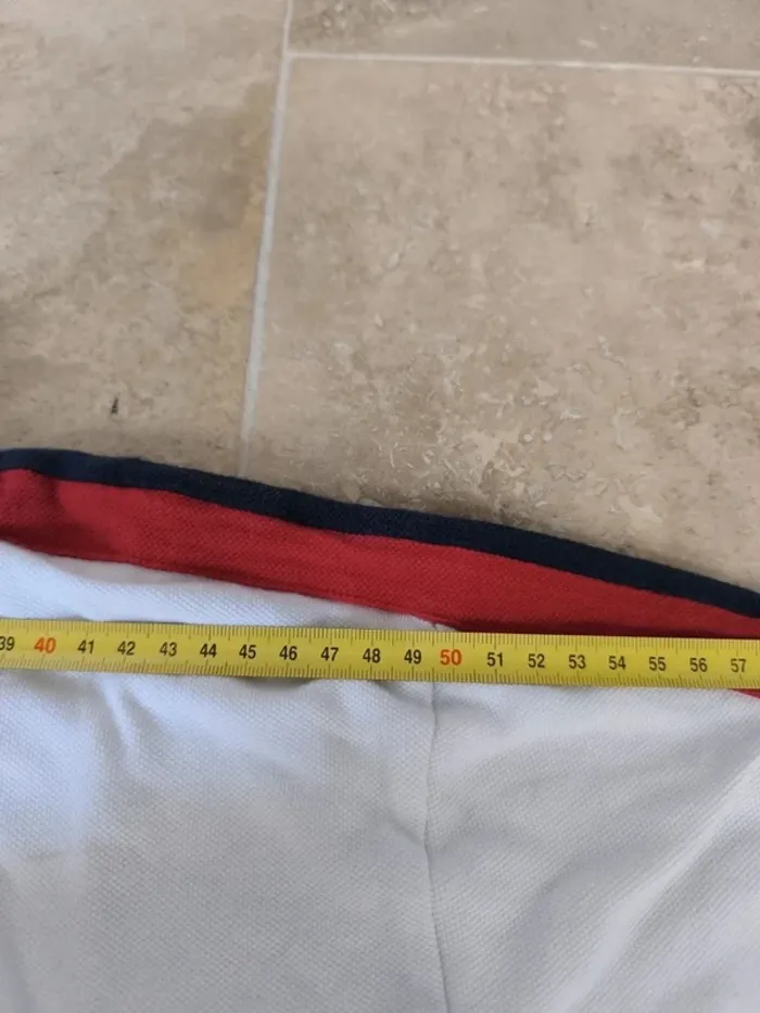 Joli Polo Ralph Lauren XXL blanc logo marine US Open 2008 collector tâché - photo numéro 11