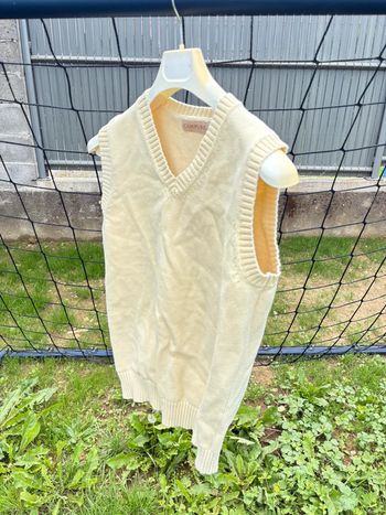 pull sans manches campure- Jaune clair vintage - Taille XXL