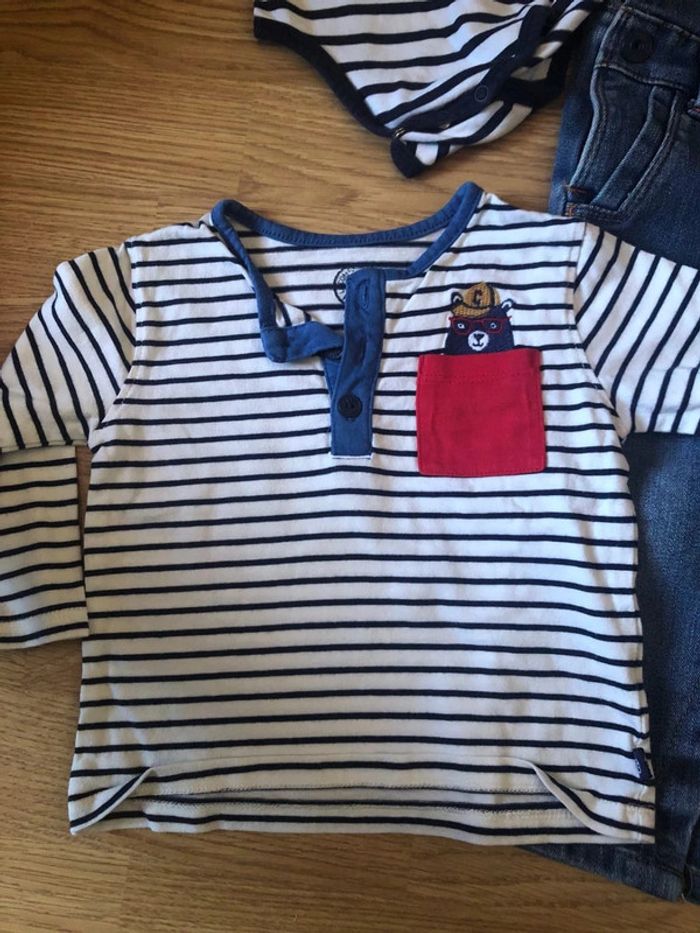 Ensemble salopette t-shirt ML body - photo numéro 2