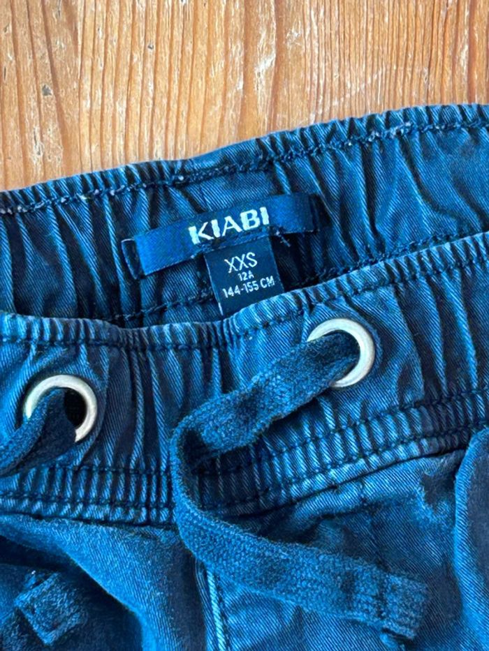 Pantalon bleu 12 ans Kiabi taille XXS ceinture et pied élastique - photo numéro 3