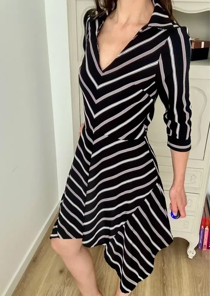 Robe Morgan rayures noir & blanc – Taille 36 – Excellent état - photo numéro 3