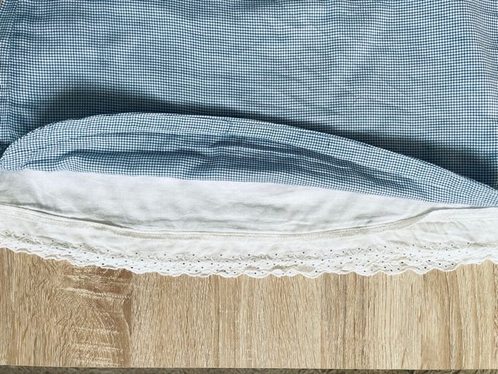 Robe à carreaux bleus avec dentelle – Zara Kids fille 8 ans - photo numéro 5