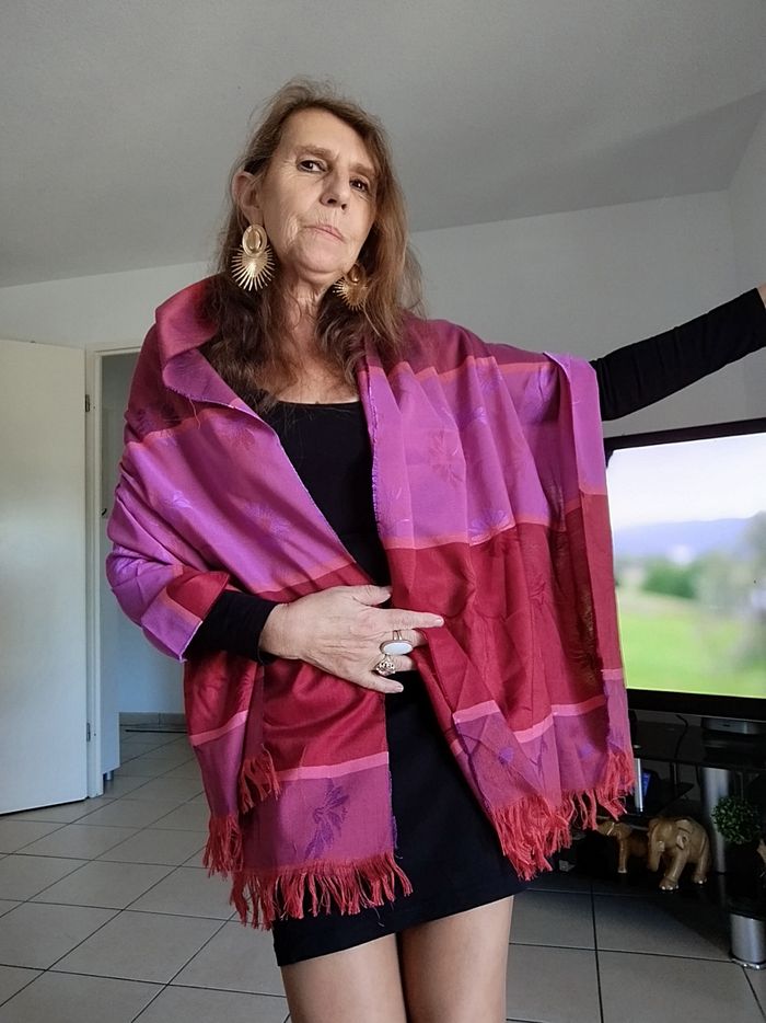 Grand foulard écharpe Vintage - photo numéro 3