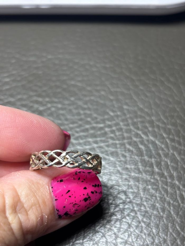 Jolie bague torsadée diamètre 19mm en argent - photo numéro 3