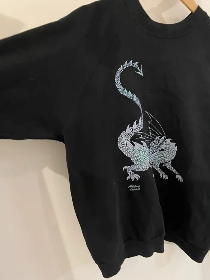 Crewneck Japanese dragon print vintage XL Mens - photo numéro 7