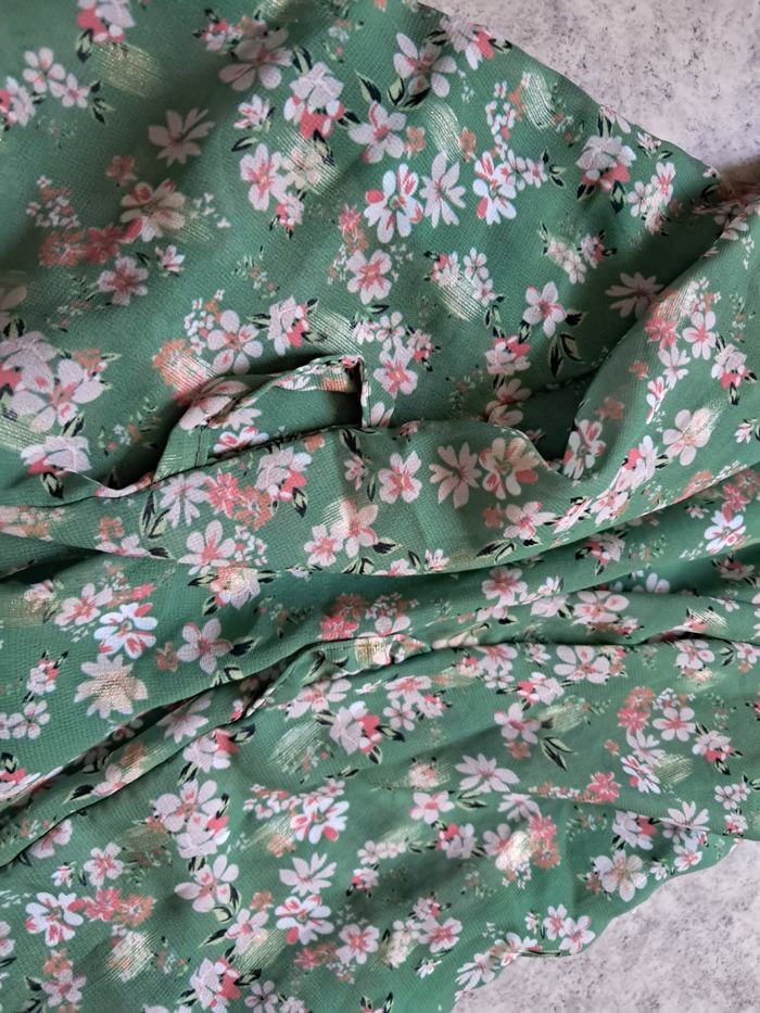 Robe verte fleurie - photo numéro 3