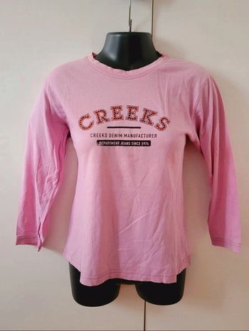Tee shirt manches longues taille
M 38 Creeks Jeans rose