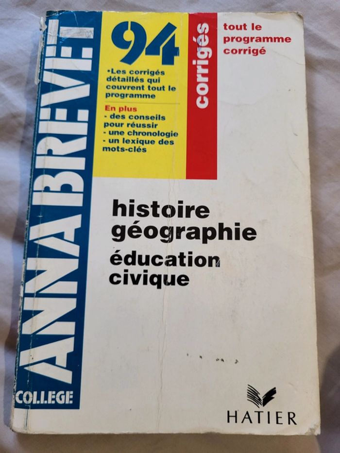 Anna brevet 94 Hatier Histoire Géographie Éducation civique