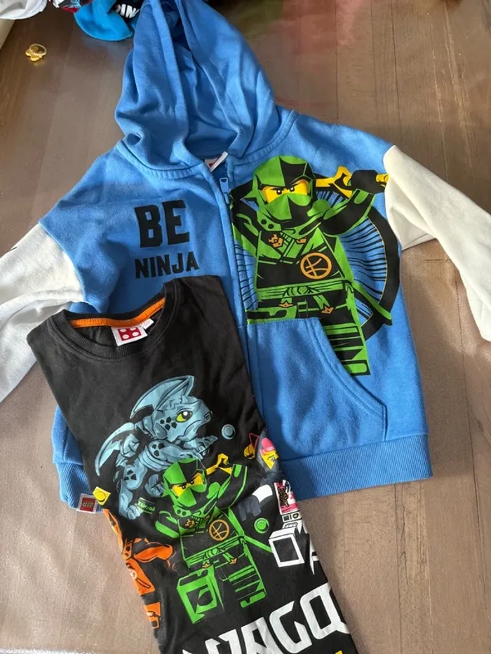 tee shirt manche longue + gilet ninjago