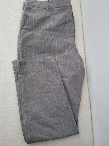 Pantalon femme motifs Prince de Galles gris Massimo Dutti taille 42