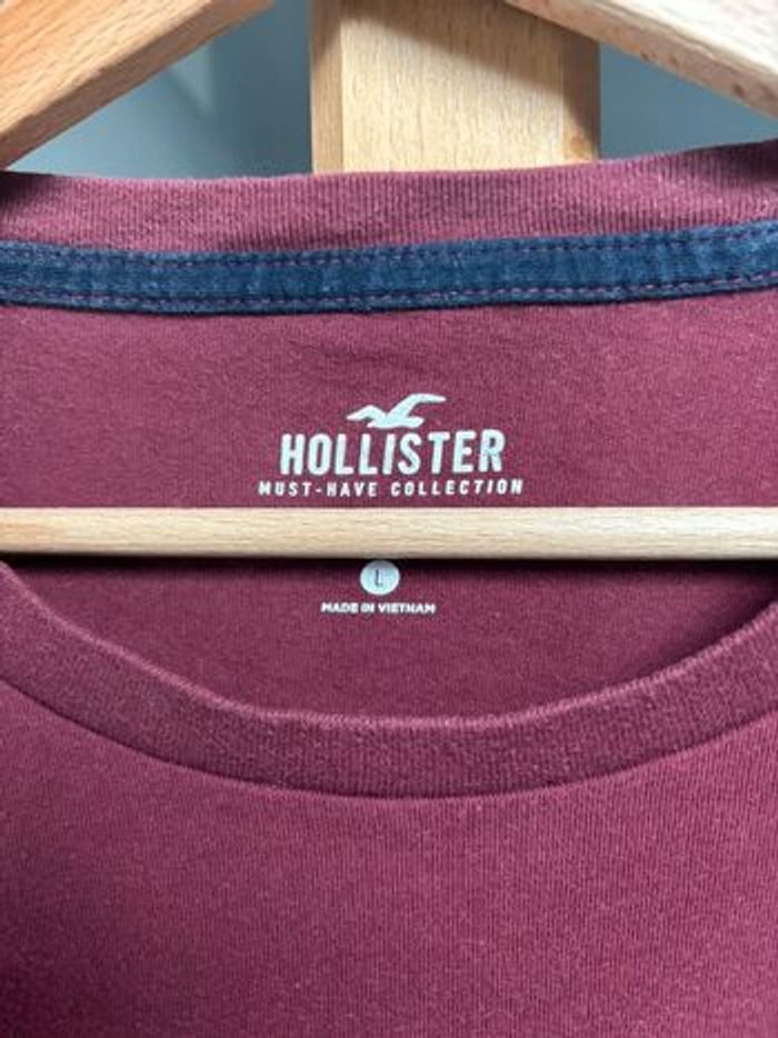 T-shirt homme uni bordeaux – Taille L – Hollister - photo numéro 2