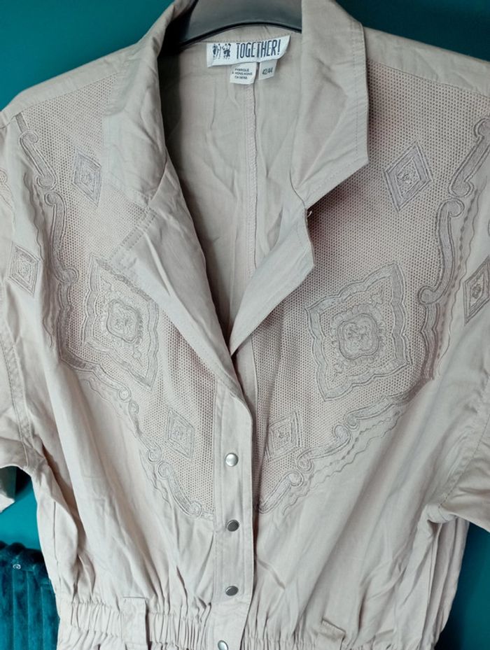 Combi mshort tissu fluide écru - photo numéro 2