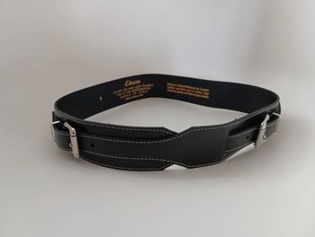 Ceinture noire double boucle en cuir Etam