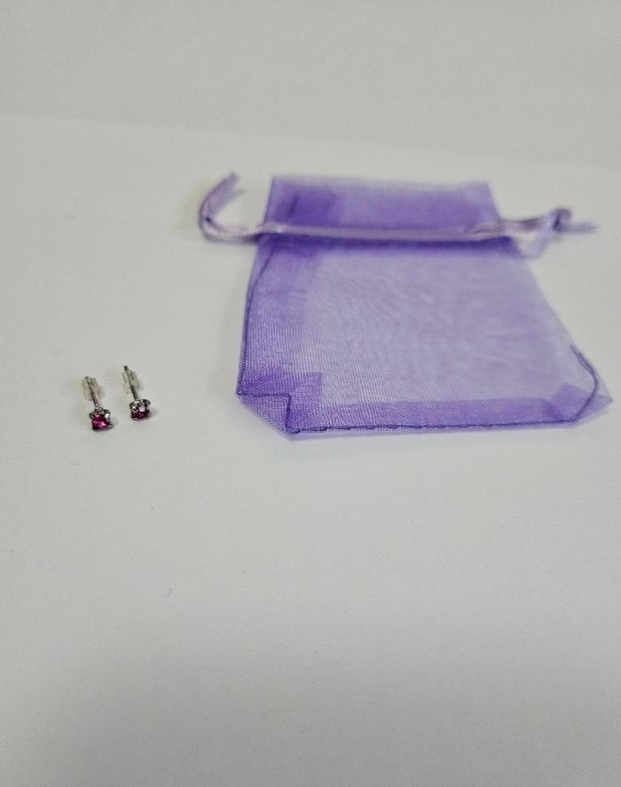 Boucles d'oreilles strass roses carrés