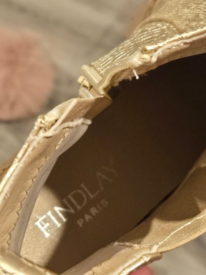 Bottines Chelsea dorées simili croco P39 Findlay neuves - photo numéro 8