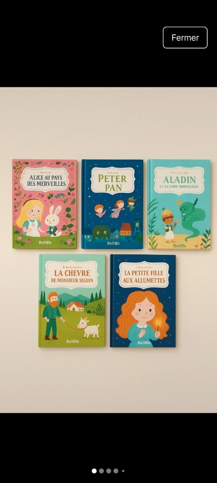 Lot de 5 livres contes pour enfants